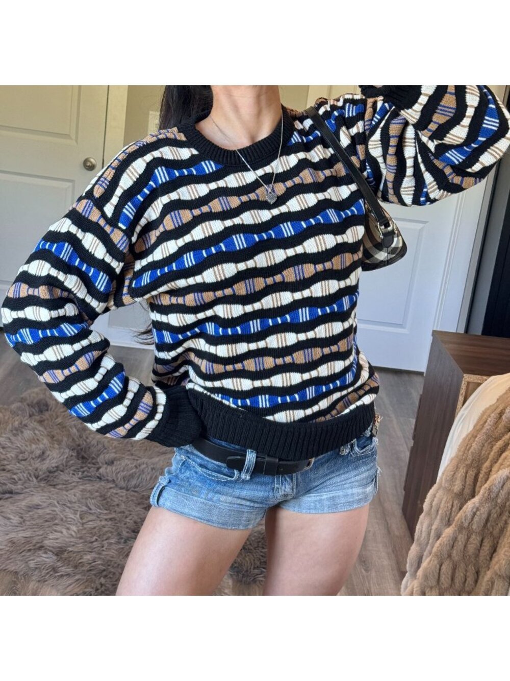 Vintage Y2K Jordache Coogi Sweater Large Grandpa Crewneck Knit Retro USA Made